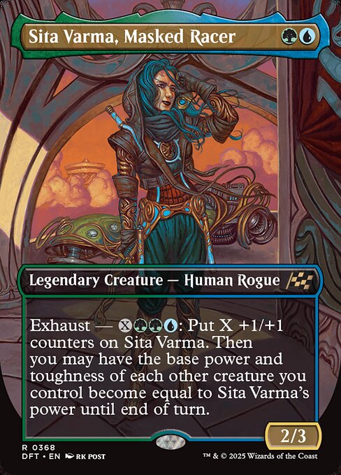 Sita Varma, Masked Racer - Aetherdrift (#368) - Illustrated by rk post - Magic: The Gathering Card