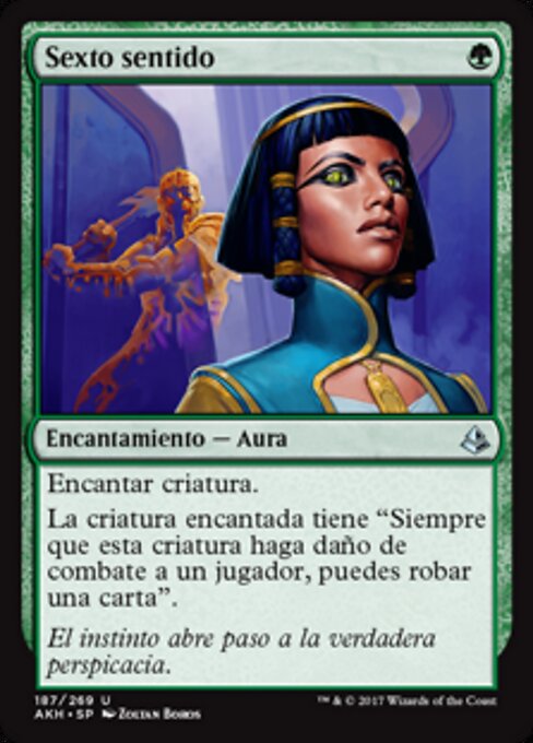 第六感 (Sixth Sense) - Amonkhet (#187) - Illustrated by Zoltan Boros - Magic: The Gathering Card