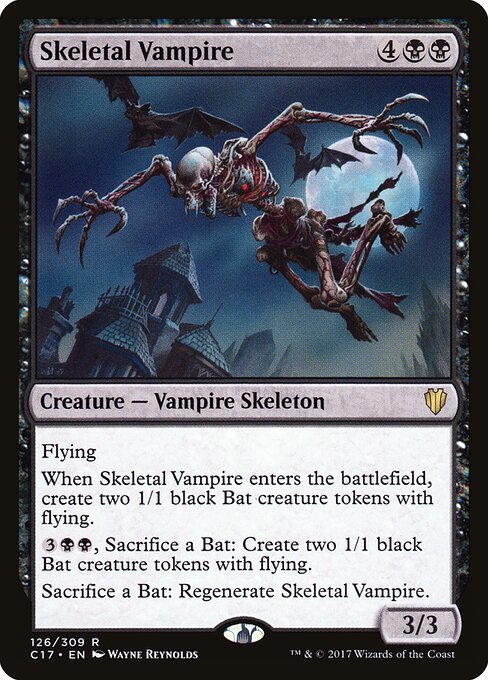 Skelettvampir (Skeletal Vampire) - Commander 2017 (#126) - Illustrated by Wayne Reynolds - Magic: The Gathering Card