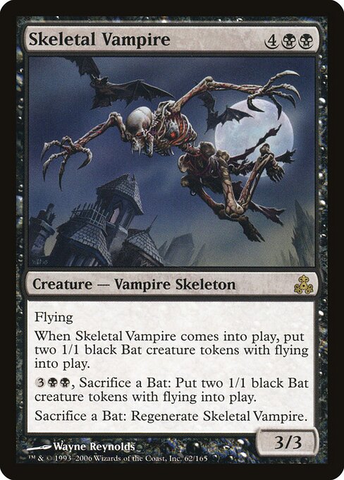 Vampira Scheletrica (Skeletal Vampire) - Guildpact (#62) - Illustrated by Wayne Reynolds - Magic: The Gathering Card