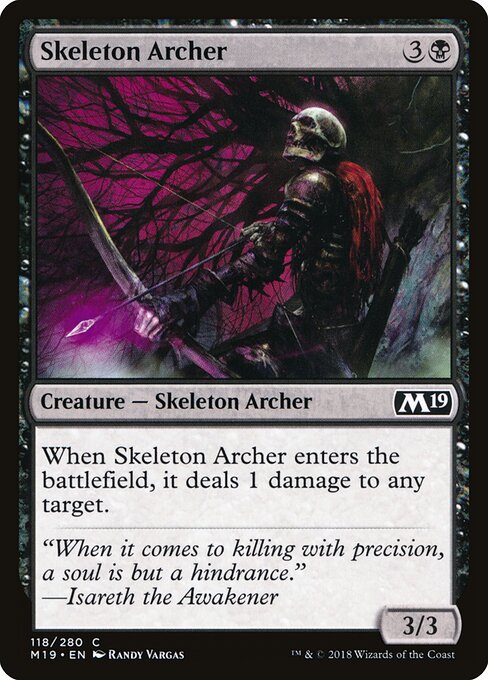 Skelettierter Bogenschütze (Skeleton Archer) - Core Set 2019 (#118) - Illustrated by Randy Vargas - Magic: The Gathering Card