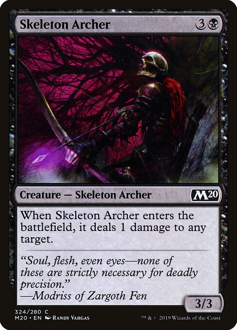 Skelettierter Bogenschütze (Skeleton Archer) - Core Set 2020 (#324) - Illustrated by Randy Vargas - Magic: The Gathering Card