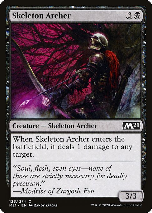 Arciere Scheletrico (Skeleton Archer) - Core Set 2021 (#123) - Illustrated by Randy Vargas - Magic: The Gathering Card