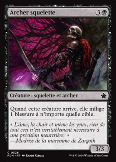 Esqueleto arquero (Skeleton Archer) - Foundations (#526) - Illustrated by Randy Vargas - Magic: The Gathering Card