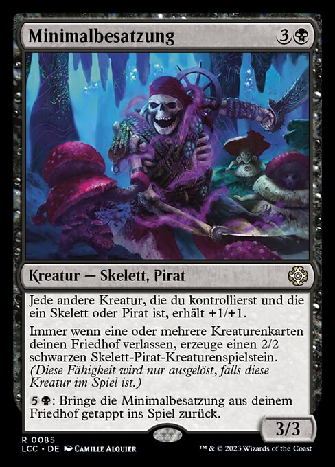 Minimalbesatzung (Skeleton Crew) - The Lost Caverns of Ixalan Commander (#85) - Illustrated by Camille Alquier - Magic: The Gathering Card