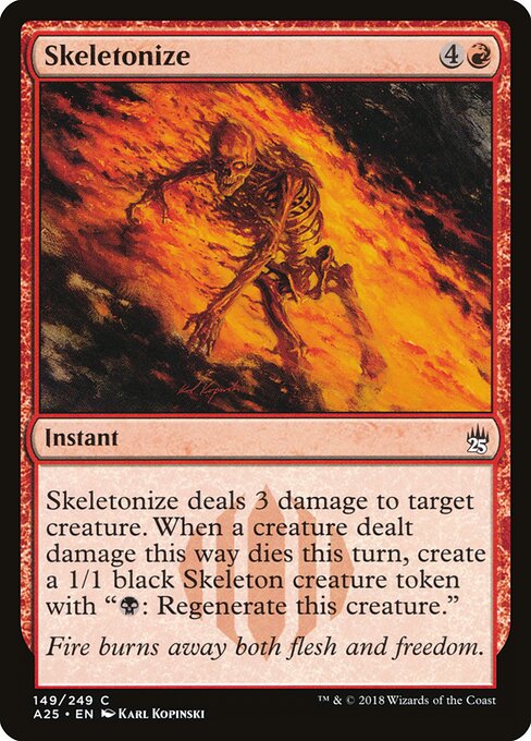 Skeletonize - Masters 25 (#149) - Illustrated by Karl Kopinski - Magic: The Gathering Card
