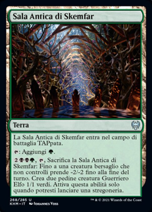 斯肯法長老廳 (Skemfar Elderhall) - Kaldheim (#268) - Illustrated by Johannes Voss - Magic: The Gathering Card