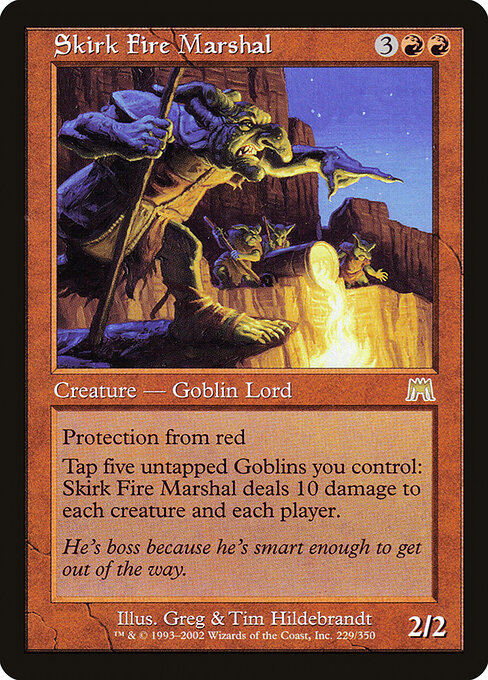 Skirk Fire Marshal - Onslaught (#229) - Illustrated by Greg Hildebrandt & Tim Hildebrandt - Magic: The Gathering Card