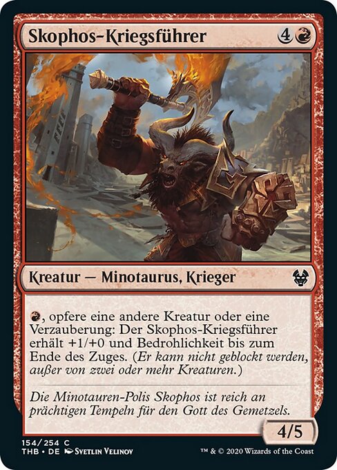 Skophos-Kriegsführer (Skophos Warleader) - Theros Beyond Death (#154) - Illustrated by Svetlin Velinov - Magic: The Gathering Card