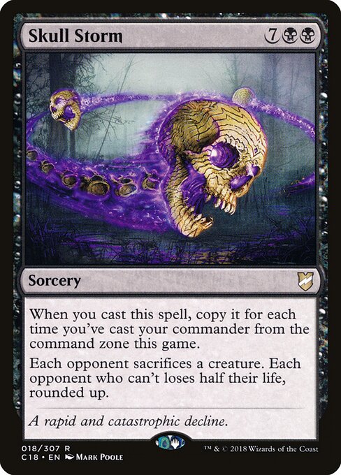 髑髏の嵐 (Skull Storm) - Commander 2018 (#18) - Illustrated by Mark Poole - Magic: The Gathering Card
