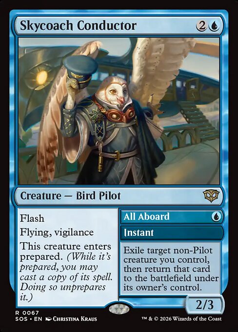 Skycoach Conductor // All Aboard - Secrets of Strixhaven (#67) - Illustrated by Christina Kraus - Magic: The Gathering Card