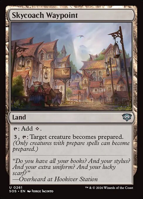 Skycoach Waypoint - Secrets of Strixhaven (#261) - Illustrated by Jorge Jacinto - Magic: The Gathering Card