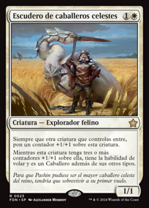 Scudiero Cavaliere dei Cieli (Skyknight Squire) - Foundations (#301) - Illustrated by Arif Wijaya - Magic: The Gathering Card