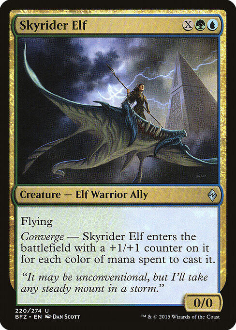 Skyrider Elf - Battle for Zendikar (#220) - Illustrated by Dan Murayama Scott - Magic: The Gathering Card
