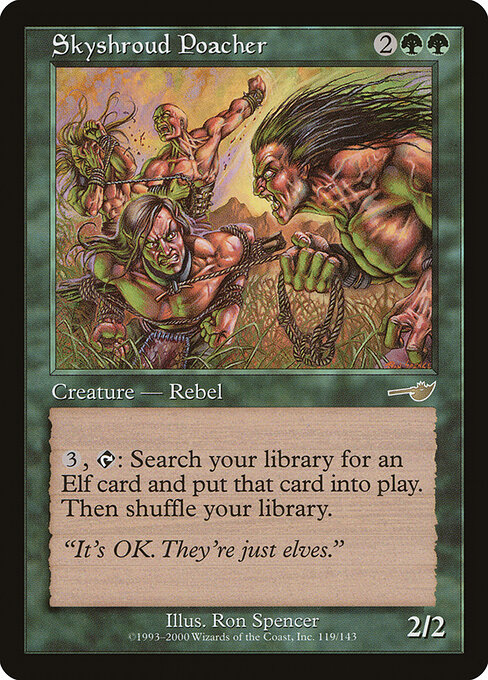 Cazador furtivo de Veloceleste (Skyshroud Poacher) - Nemesis (#119) - Illustrated by Ron Spencer - Magic: The Gathering Card