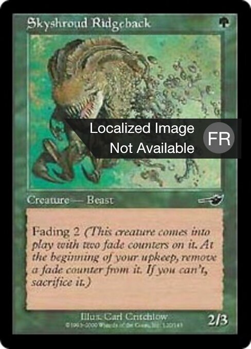 Crêtedos de Linciel (Skyshroud Ridgeback) - Nemesis (#120) - Illustrated by Carl Critchlow - Magic: The Gathering Card