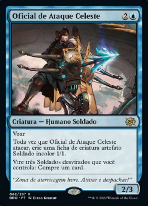 Oficial del tiro celeste (Skystrike Officer) - The Brothers' War (#62) - Illustrated by Diego Gisbert - Magic: The Gathering Card