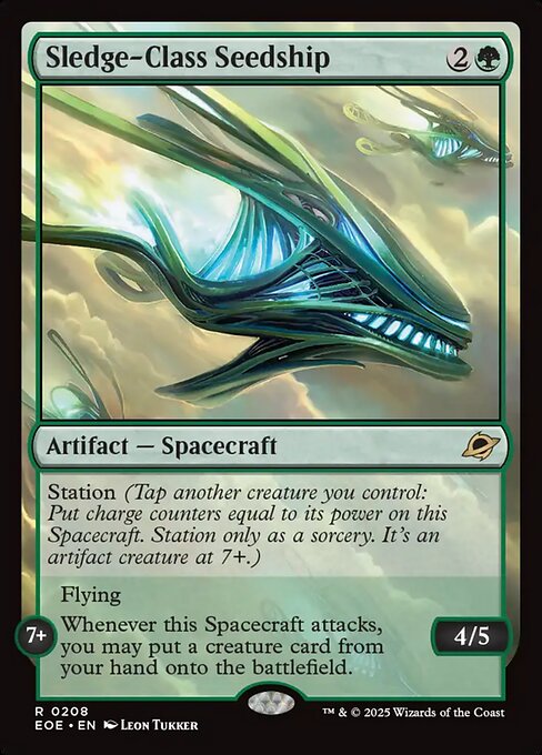 Sledge-Class Seedship - Edge of Eternities (#208) - Illustrated by Leon Tukker - Magic: The Gathering Card
