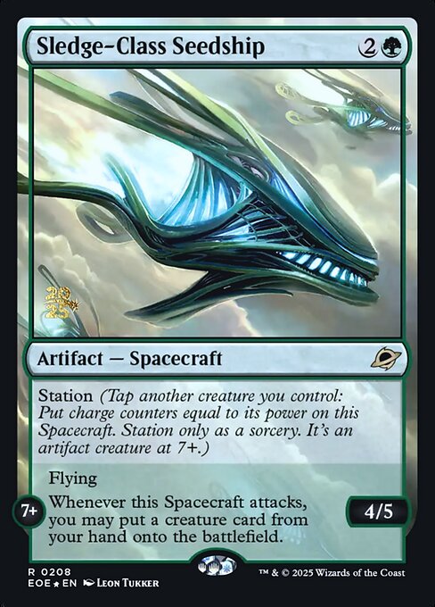 Sledge-Class Seedship - Edge of Eternities Promos (#208s) - Illustrated by Leon Tukker - Magic: The Gathering Card