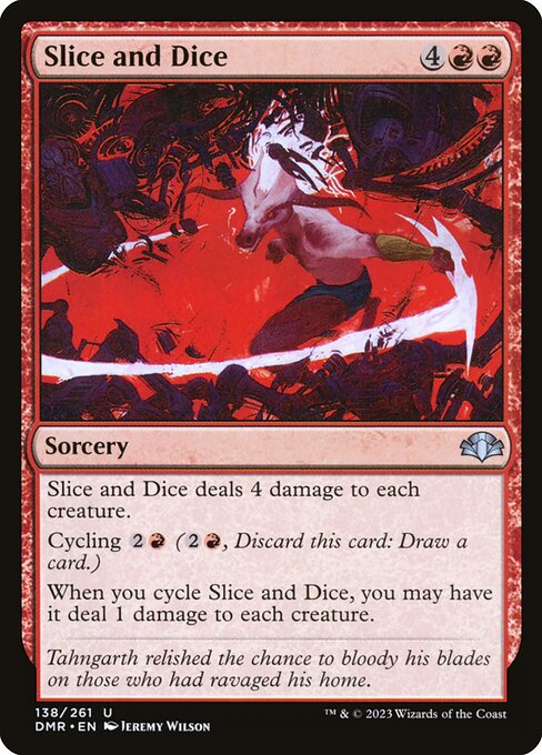 Verhackstücken (Slice and Dice) - Dominaria Remastered (#138) - Illustrated by Jeremy Wilson - Magic: The Gathering Card