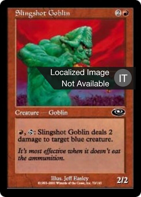 Fromboliere Goblin (Slingshot Goblin) - Planeshift (#72) - Illustrated by Jeff Easley - Magic: The Gathering Card