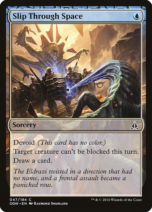Slip Through Space - Oath of the Gatewatch (#47) - Illustrated by Raymond Swanland - Magic: The Gathering Card