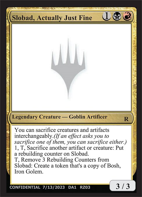 Slobad, Actually Just Fine - Unknown Event (#RZ03a) - Magic: The Gathering Card