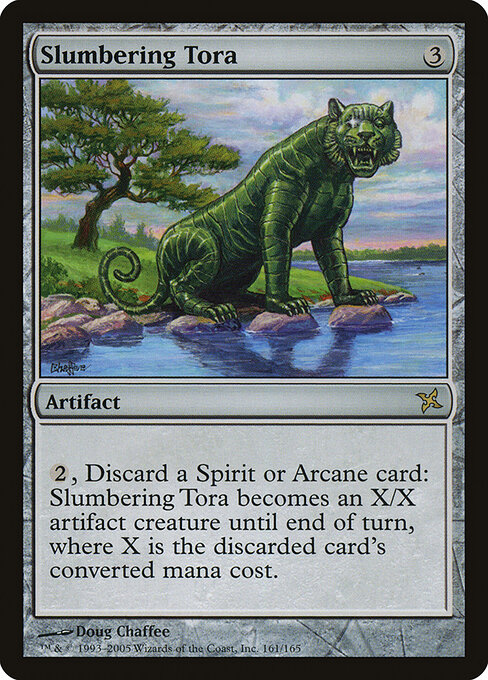 Tora endormi (Slumbering Tora) - Betrayers of Kamigawa (#161) - Illustrated by Doug Chaffee - Magic: The Gathering Card