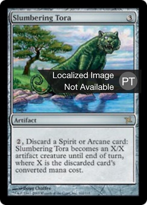 まどろむ虎の像 (Slumbering Tora) - Betrayers of Kamigawa (#161) - Illustrated by Doug Chaffee - Magic: The Gathering Card
