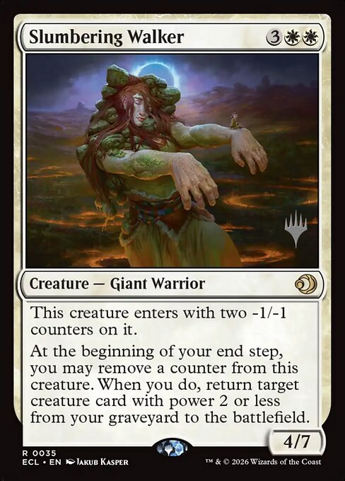 Marcheuse endormie (Slumbering Walker) - Lorwyn Eclipsed (#35) - Illustrated by Jakub Kasper - Magic: The Gathering Card