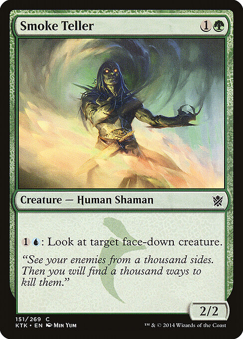 Devin des fumerolles (Smoke Teller) - Khans of Tarkir (#151) - Illustrated by Min Yum - Magic: The Gathering Card