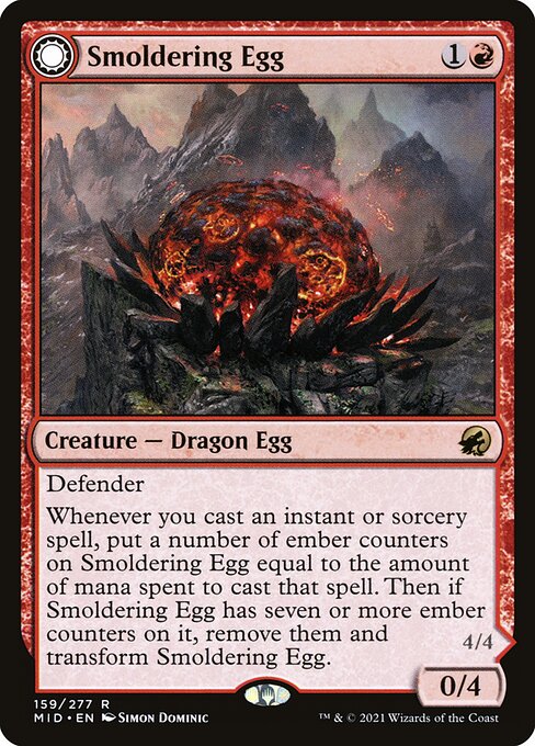 Smoldering Egg // Ashmouth Dragon - Innistrad: Midnight Hunt Magic card