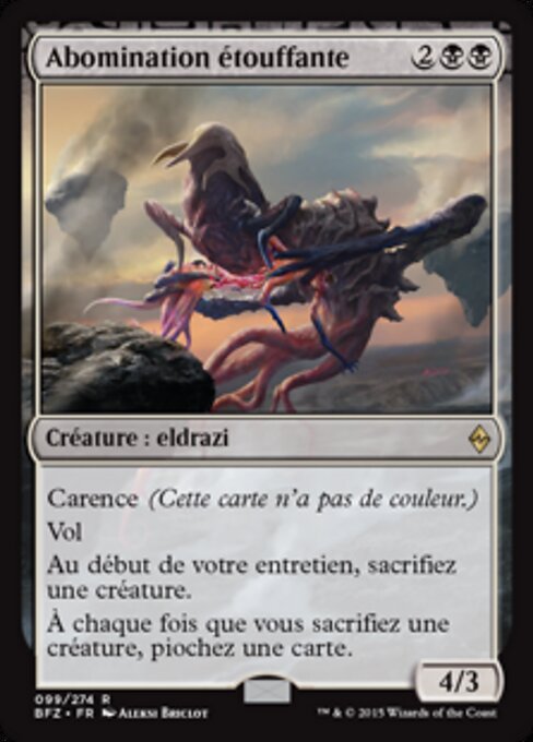 Erdrückende Abscheulichkeit (Smothering Abomination) - Battle for Zendikar (#99) - Illustrated by Aleksi Briclot - Magic: The Gathering Card