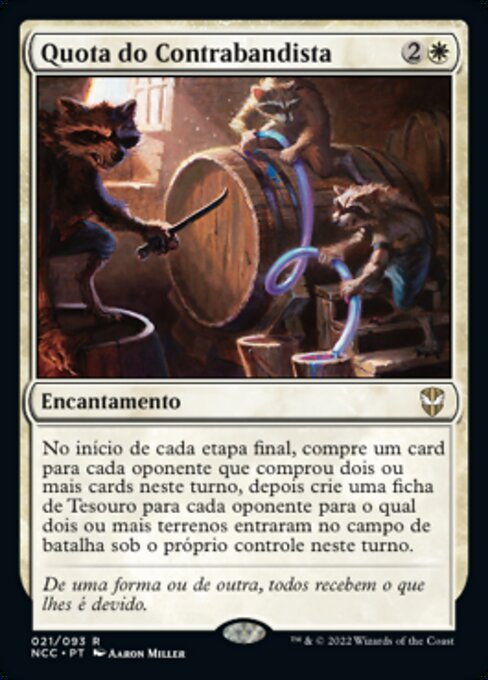 Quota do Contrabandista (Smuggler's Share) - New Capenna Commander (#21) - Illustrated by Aaron Miller - Magic: The Gathering Card
