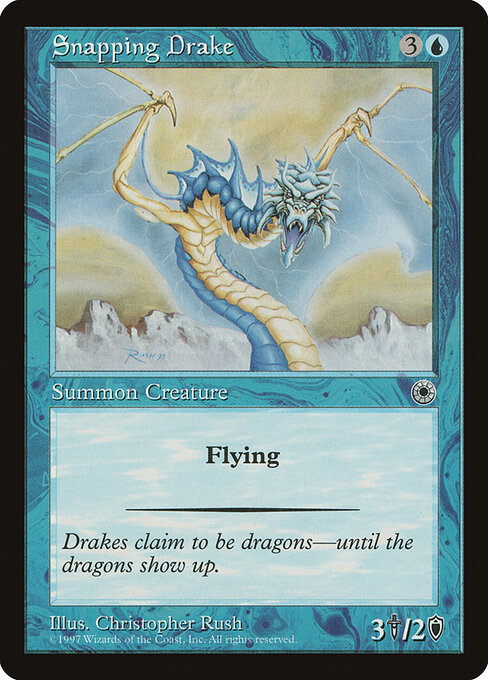 Schnappender Sceada (Snapping Drake) - Portal (#67) - Illustrated by Christopher Rush - Magic: The Gathering Card