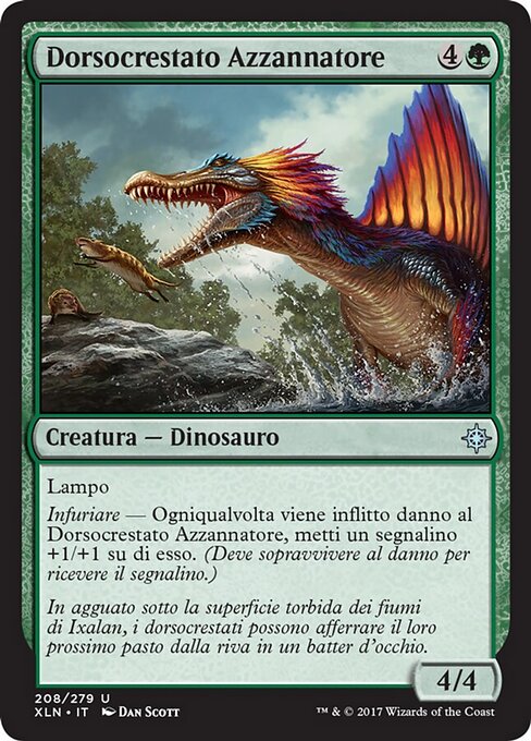 Schnappender Segelrücken (Snapping Sailback) - Ixalan (#208) - Illustrated by Dan Murayama Scott - Magic: The Gathering Card