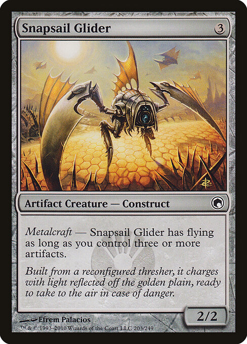 Deslizador velachasquido (Snapsail Glider) - Scars of Mirrodin (#203) - Illustrated by Efrem Palacios - Magic: The Gathering Card