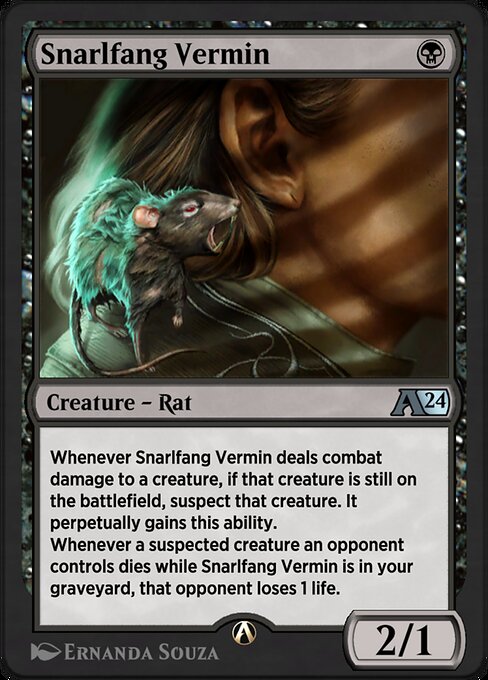 Snarlfang Vermin - Alchemy: Murders at Karlov Manor (#12) - Illustrated by Ernanda Souza - Magic: The Gathering Card
