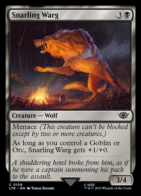 Snarling Warg - The Lord of the Rings: Tales of Middle-earth Magic card