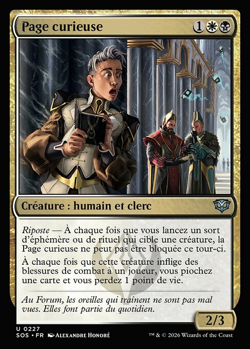 Paggio Ficcanaso (Snooping Page) - Secrets of Strixhaven (#227) - Illustrated by Alexandre Honoré - Magic: The Gathering Card