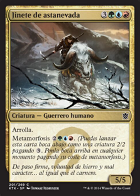 Schneehornreiter (Snowhorn Rider) - Khans of Tarkir (#201) - Illustrated by Tomasz Jedruszek - Magic: The Gathering Card