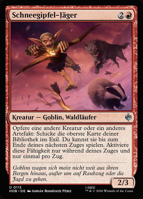 Schneegipfel-Jäger (Snowslope Hunter) - The Hobbit (#112) - Illustrated by Adrián Rodríguez Pérez - Magic: The Gathering Card