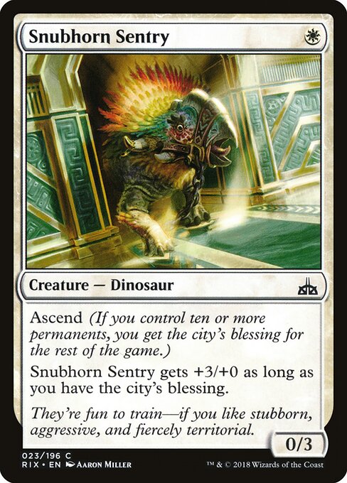 Snubhorn Sentry - Rivals of Ixalan Magic card
