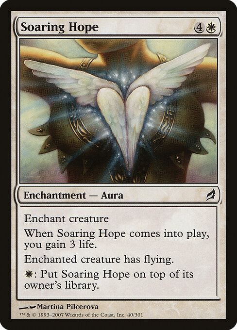 Esperanza elevada (Soaring Hope) - Lorwyn (#40) - Illustrated by Martina Pilcerova - Magic: The Gathering Card