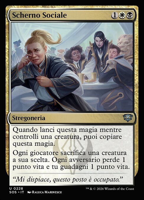 Scherno Sociale (Social Snub) - Secrets of Strixhaven (#228) - Illustrated by Raluca Marinescu - Magic: The Gathering Card
