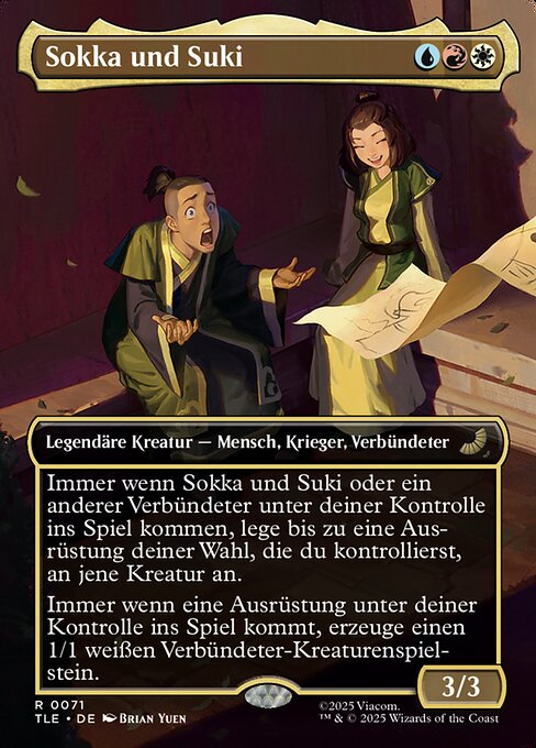 サカとスキ (Sokka and Suki) - Avatar: The Last Airbender Eternal (#71) - Illustrated by Brian Yuen - Magic: The Gathering Card
