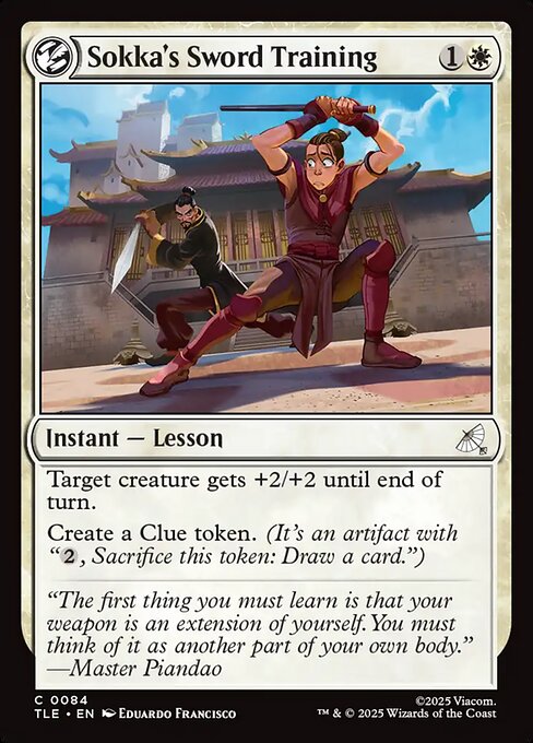 Entraînement à l'épée de Sokka (Sokka's Sword Training) - Avatar: The Last Airbender Eternal (#84) - Illustrated by Eduardo Francisco - Magic: The Gathering Card