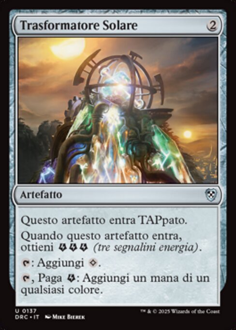Trasformatore Solare (Solar Transformer) - Aetherdrift Commander (#137) - Illustrated by Mike Bierek - Magic: The Gathering Card