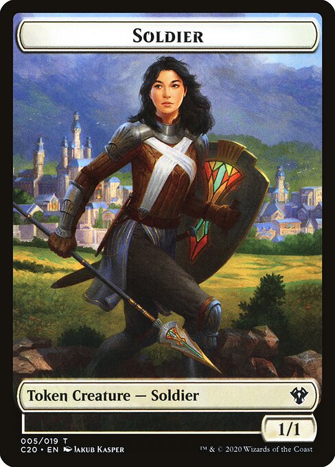 Soldier - MOM Japanese Promo Tokens (#2) - Illustrated by Daisuke Izuka - Magic: The Gathering Card