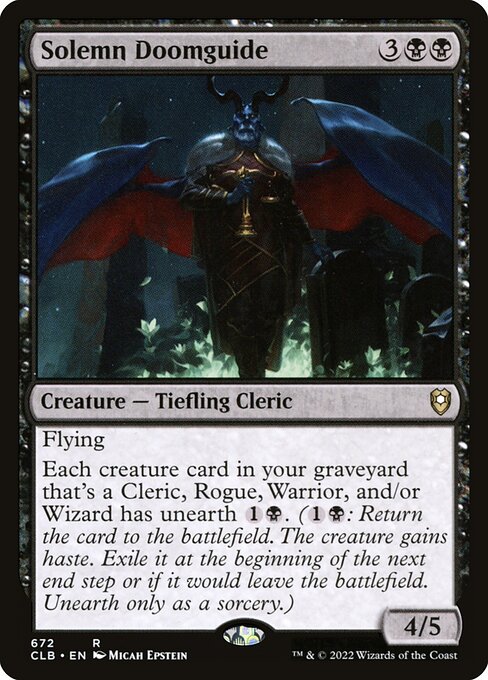 Guia Fúnebre Solene (Solemn Doomguide) - Commander Legends: Battle for Baldur's Gate (#672) - Illustrated by Micah Epstein - Magic: The Gathering Card